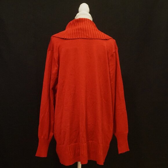 Cable & Gauge Red Jester Cowl Neck Long Sleeve Sweater Women’s 3X - Picture 4 of 10